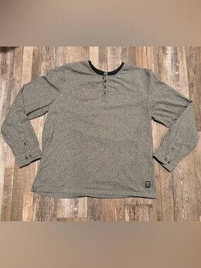 Men's Harley Davidson Grey Henley Long-Sleeve Shirt